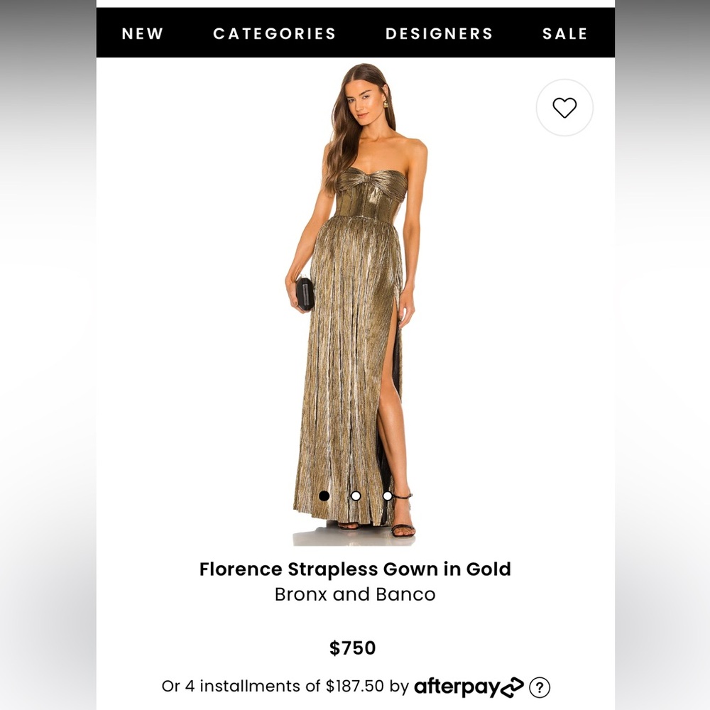 Bronx and Banco gold metallic dress